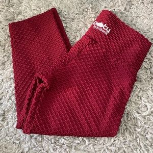 Cropped Croco Skin Crimson Red